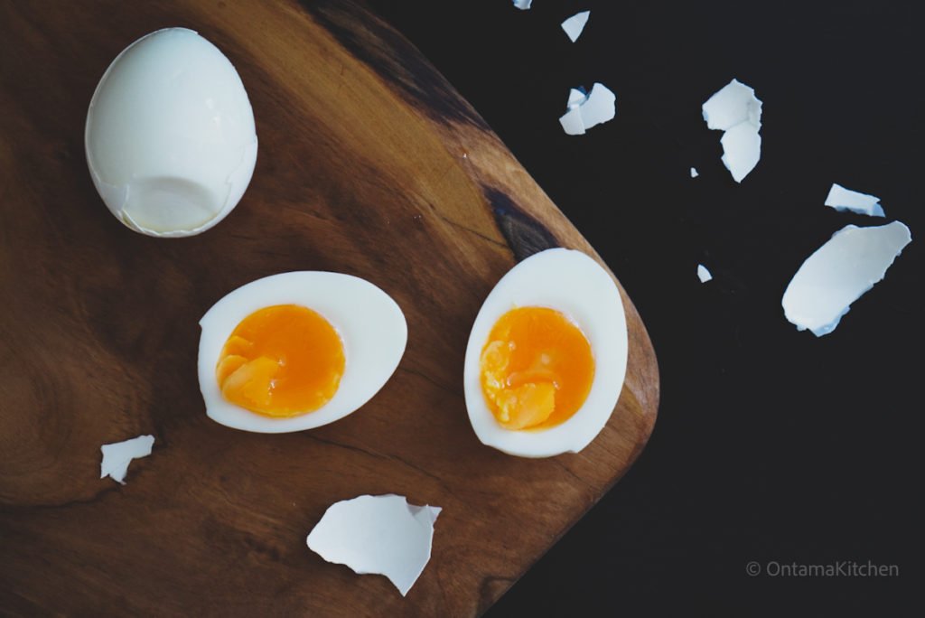 冷蔵庫からすぐの卵で半熟卵