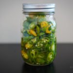 Pickled green chilies